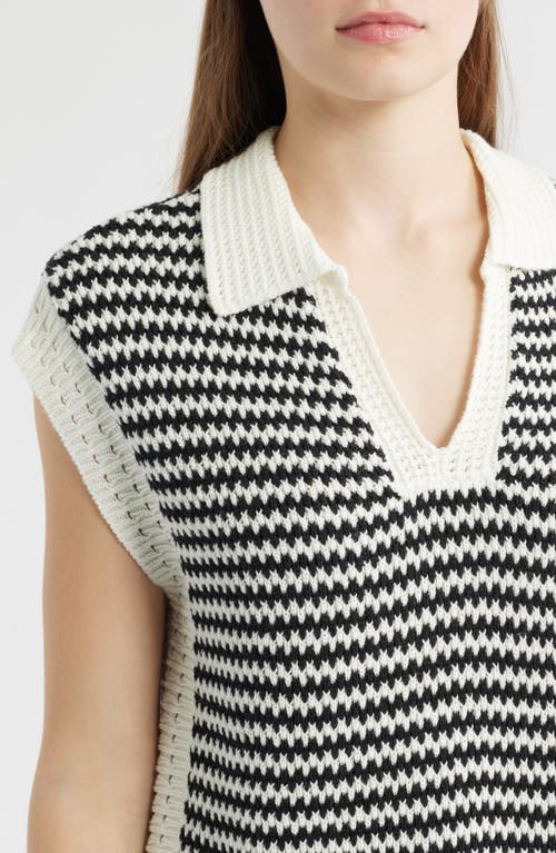 Wit & Wisdom Stripe Sleeveless Johnny Collar Sweater