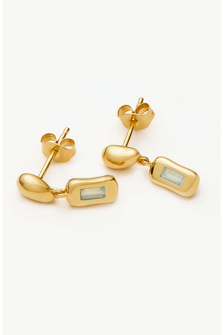 Molten Stone Baguette Drop Earrings, Alternate, color, GOLD