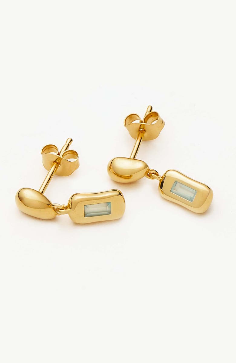 Missoma Molten Stone Baguette Drop Earrings, Alternate, color, Gold