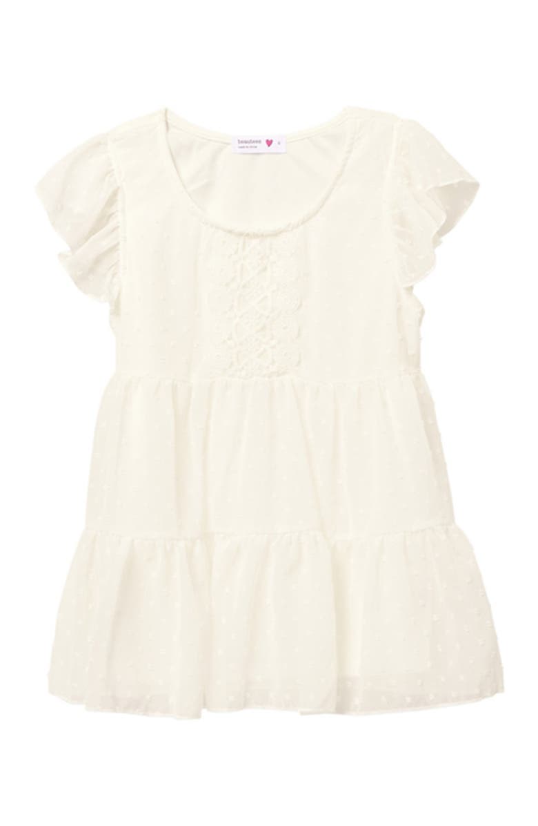 BEAUTEES Tiered Lace Trim Top, Main, color,