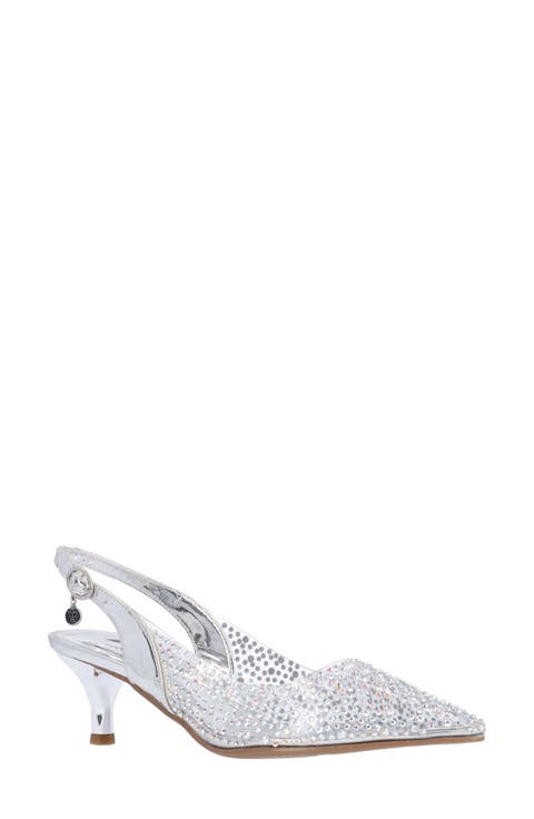 Ferryanne Slingback Pointed Toe Kitten Heel Pump (Women)