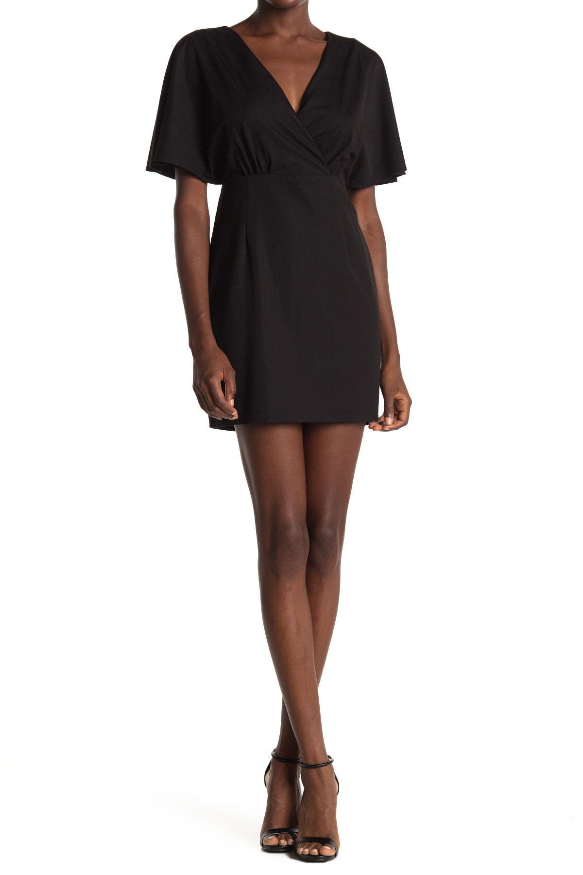 Adelyn Rae Surplice Neck Flutter Sleeve Mini Dress (Women) | Nordstromrack