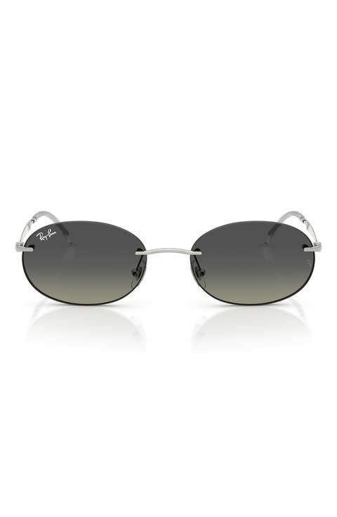 54mm Gradient Rimless Oval Sunglasses