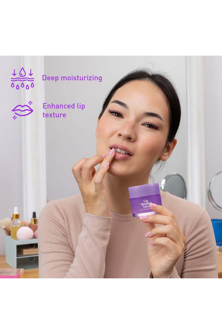 Lip Sleeping Mask Collection Bundle Cherry Blossom & Berries + Gummy Bear & Fresh Mint, Alternate, color, Purple