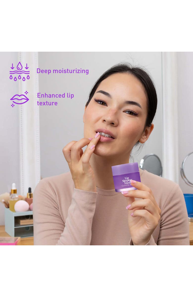 PURSONIC Lip Sleeping Mask Collection Bundle Cherry Blossom & Berries + Gummy Bear & Fresh Mint, Alternate, color, Purple