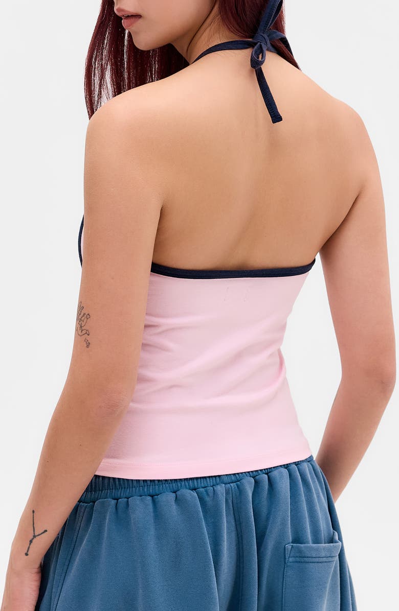 BDG Urban Outfitters '98 Stretch Cotton Graphic Halter Top, Alternate, color, Pink
