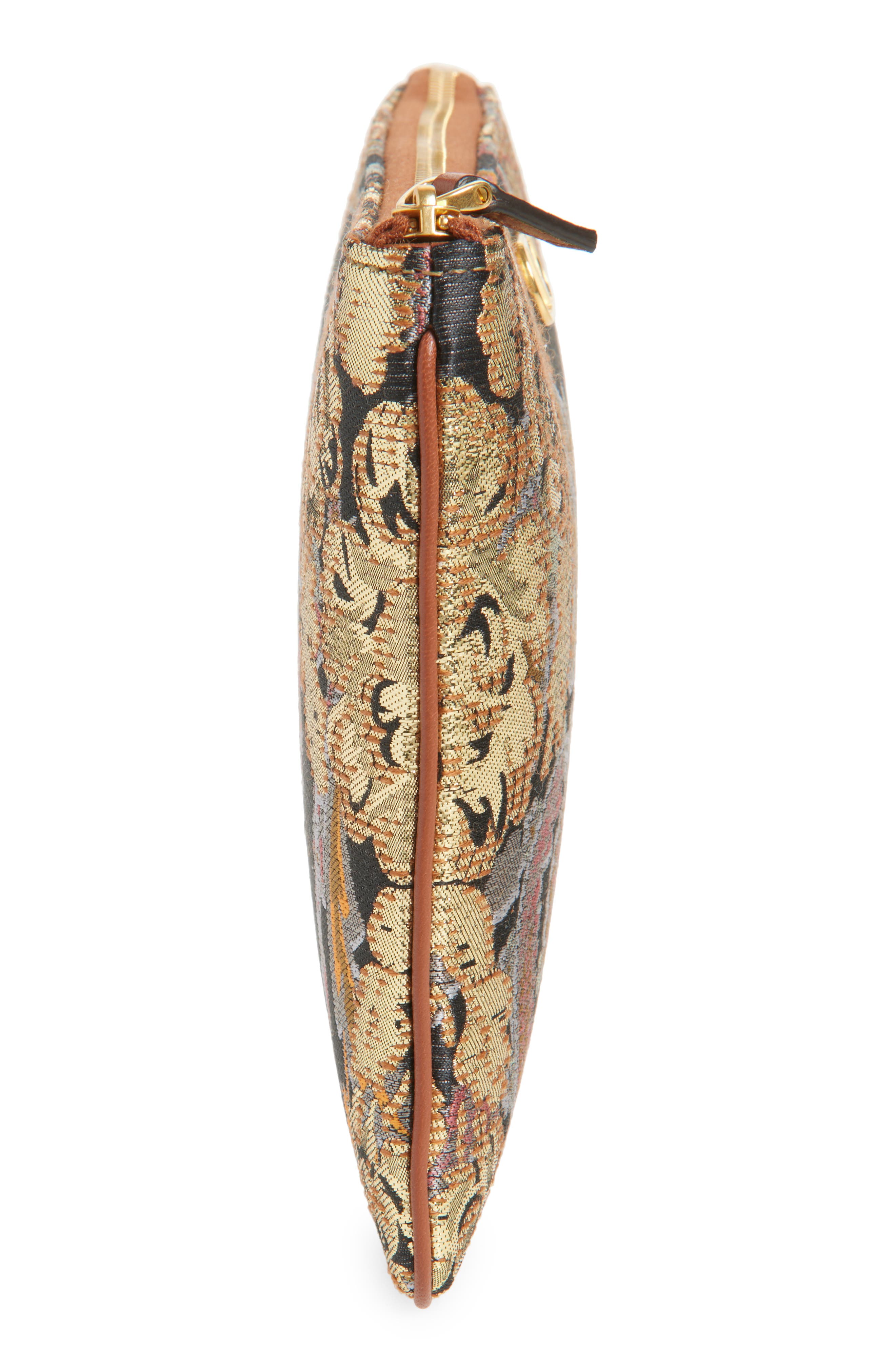 Valentino Garavani VLOGO Floral Jacquard Zip Pouch, Alternate, color, 