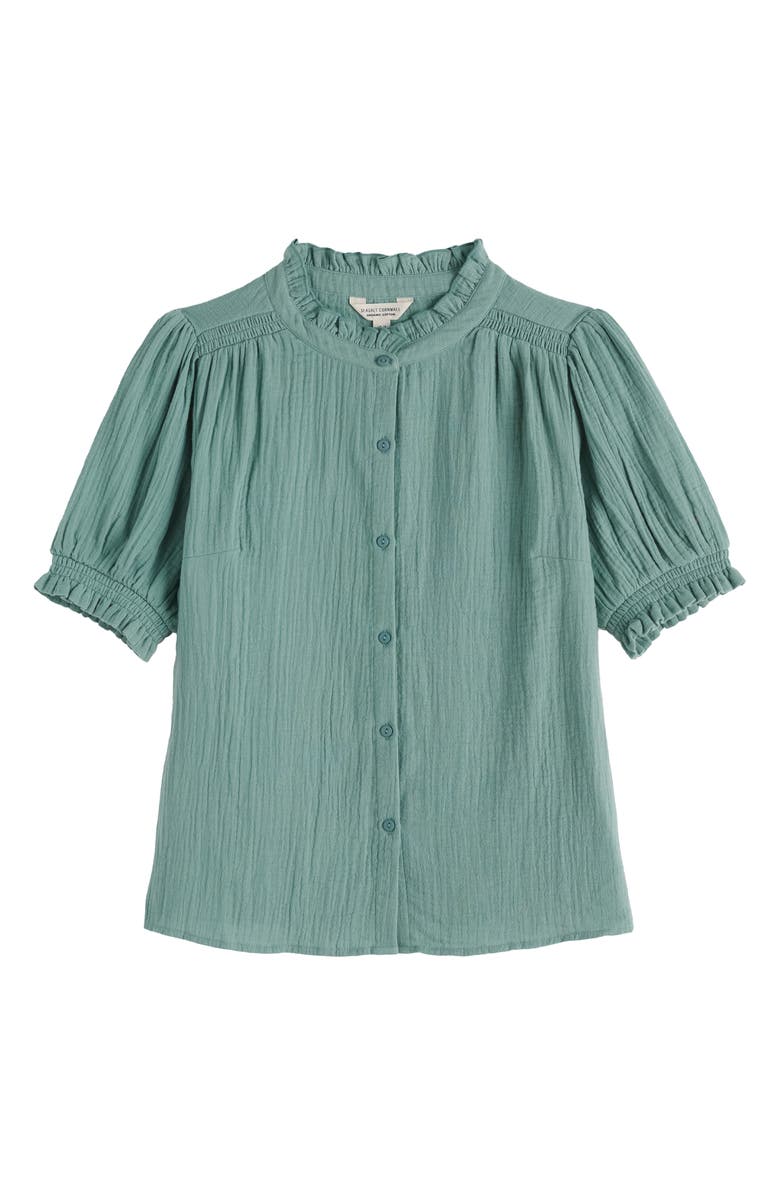 Seasalt Cornwall Shore Patch Organic Cotton Button-Up Top, Alternate, color, Sardine