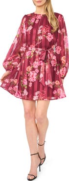 Ted Baker Briana Floral Stripe Long Sleeve Minidress