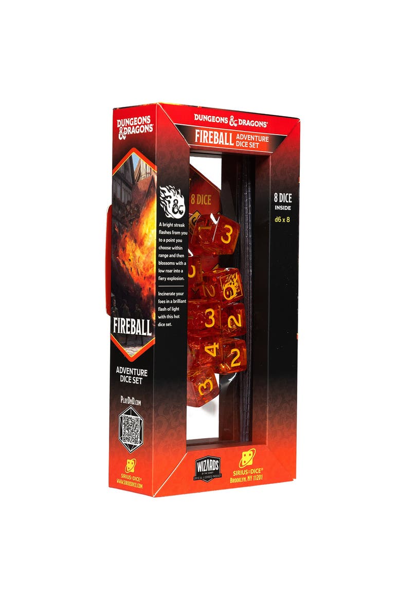Red and Orange 8 Piece RPG Die Set, Alternate, color, Multicolored
