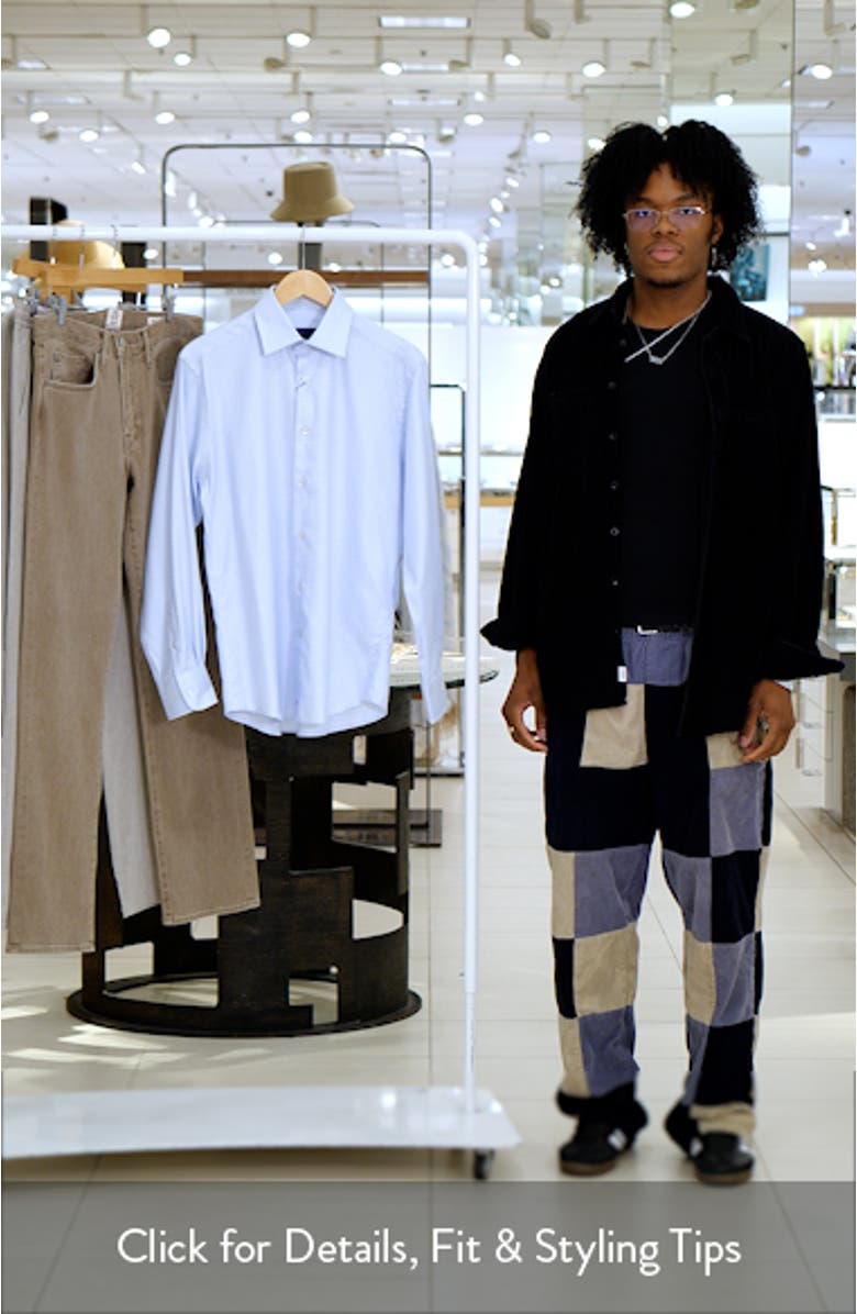 Trim Fit Broken Herringbone Check Dress Shirt, sales video thumbnail