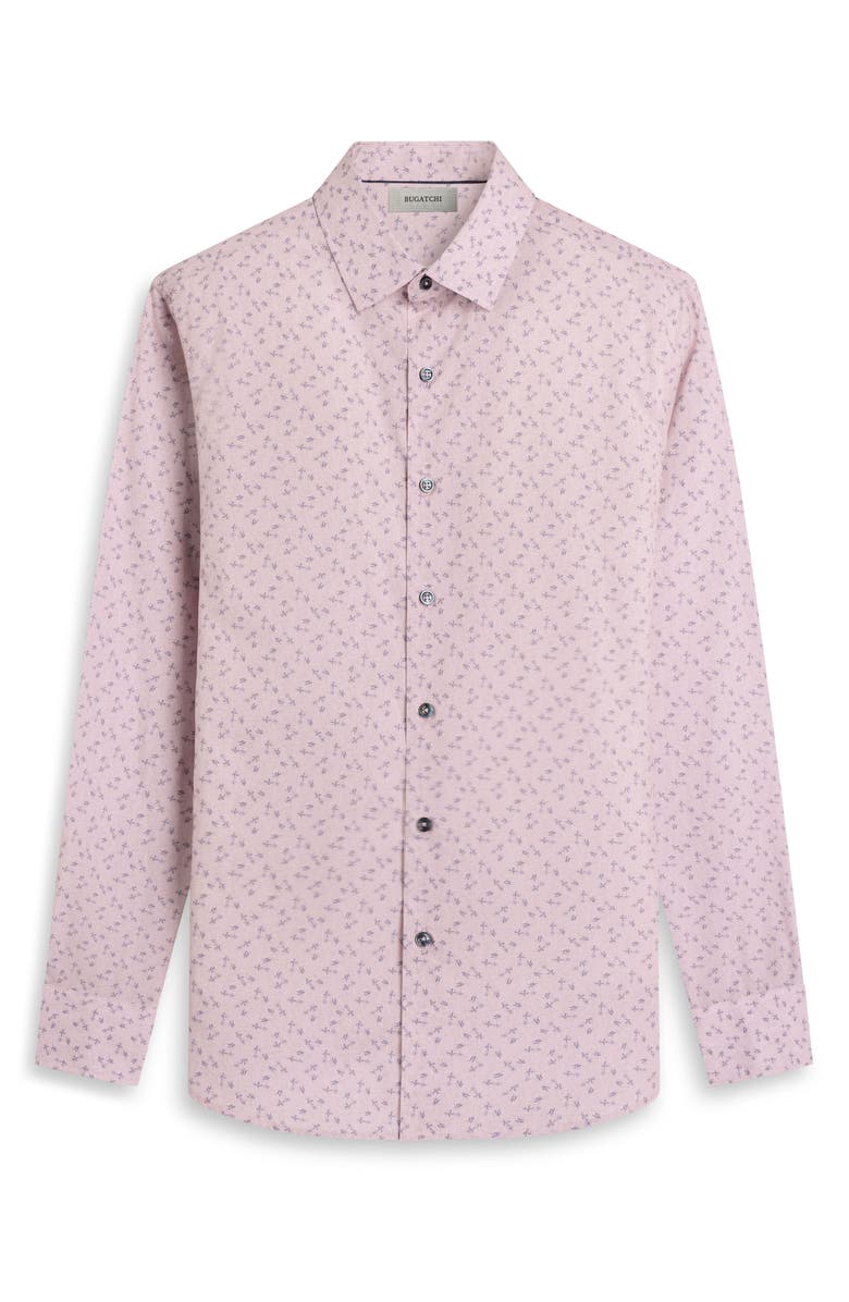 Bugatchi Julian Shaped Fit Floral Cotton Button-Up Shirt, Alternate, color, Primerose