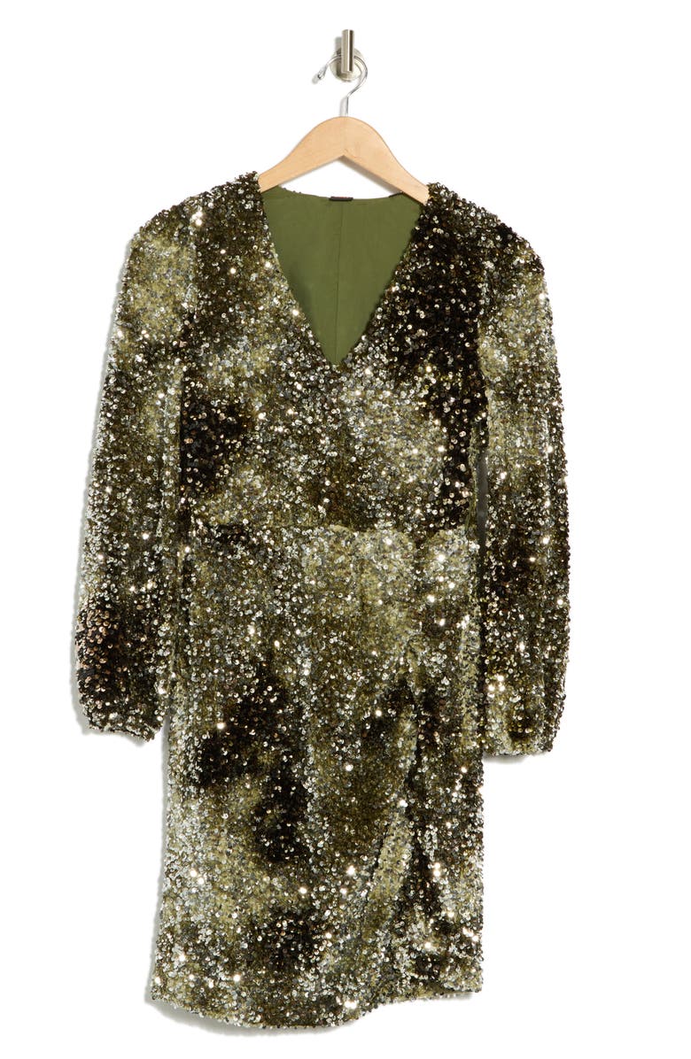 BOSS Orange Dailetta Sequin Long Sleeve Cocktail Dress, Alternate, color, 