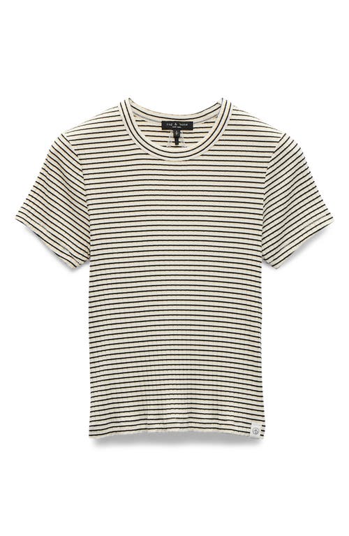 Rag & Bone Luca Stripe Rib Baby T-shirt In Gold