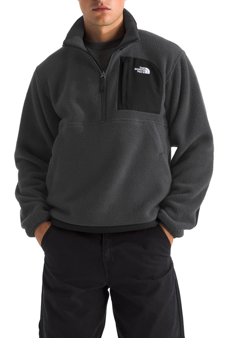 Yumiori Off Peak Recycled Fleece Half Zip Pullover, Main, color, ASPHALT GREY/ TNF BLACK