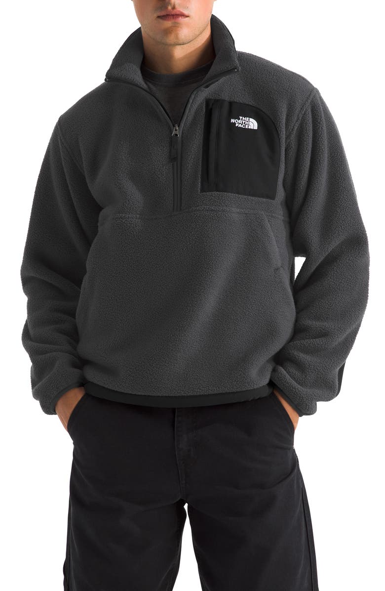 The North Face Yumiori Off Peak Recycled Fleece Half Zip Pullover, Main, color, Asphalt Grey/ Tnf Black