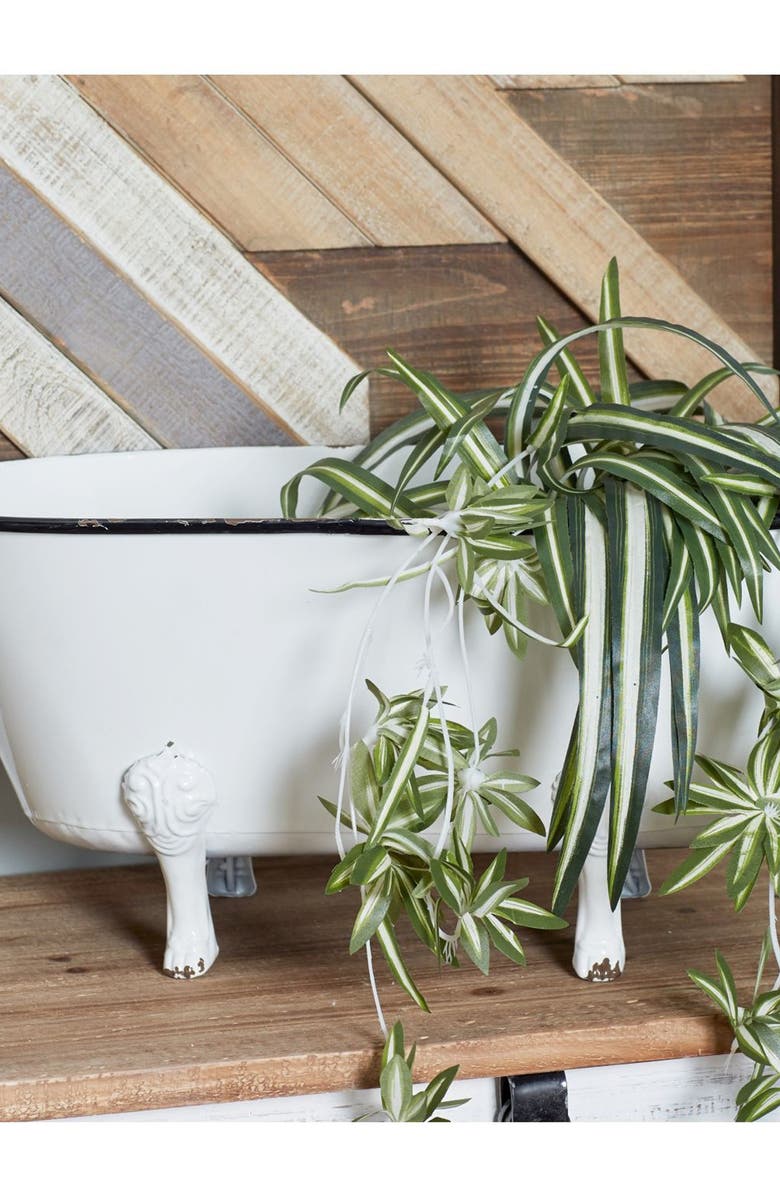 SONOMA SAGE HOME White Metal Indoor Outdoor Bathtub Planter, Alternate, color, 