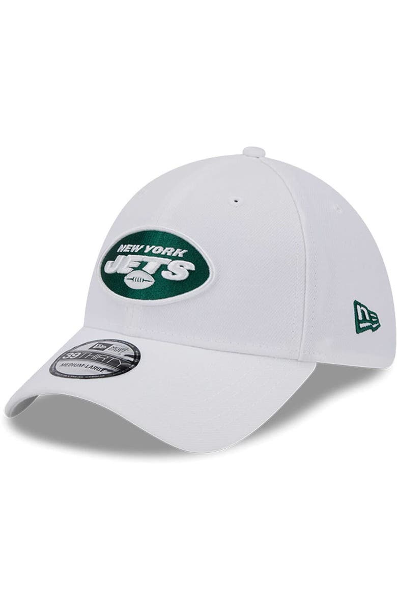New Era Men's New Era White New York Jets Main 39THIRTY Flex Hat, Main, color, White