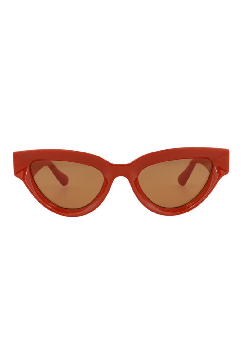 53mm Cat Eye Sunglasses, Main, color, ORANGE ORANGE BROWN