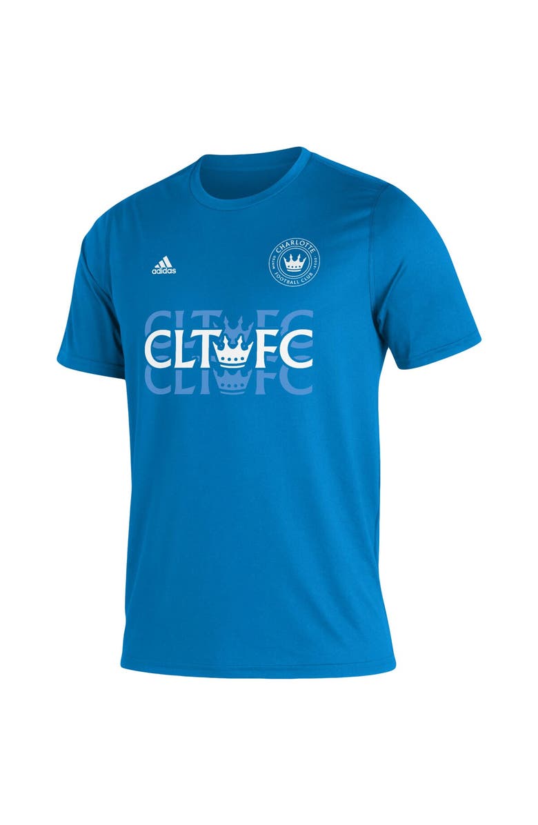 adidas Men's adidas Blue Charlotte FC Jersey Hook AEROREADY T-Shirt, Alternate, color, 