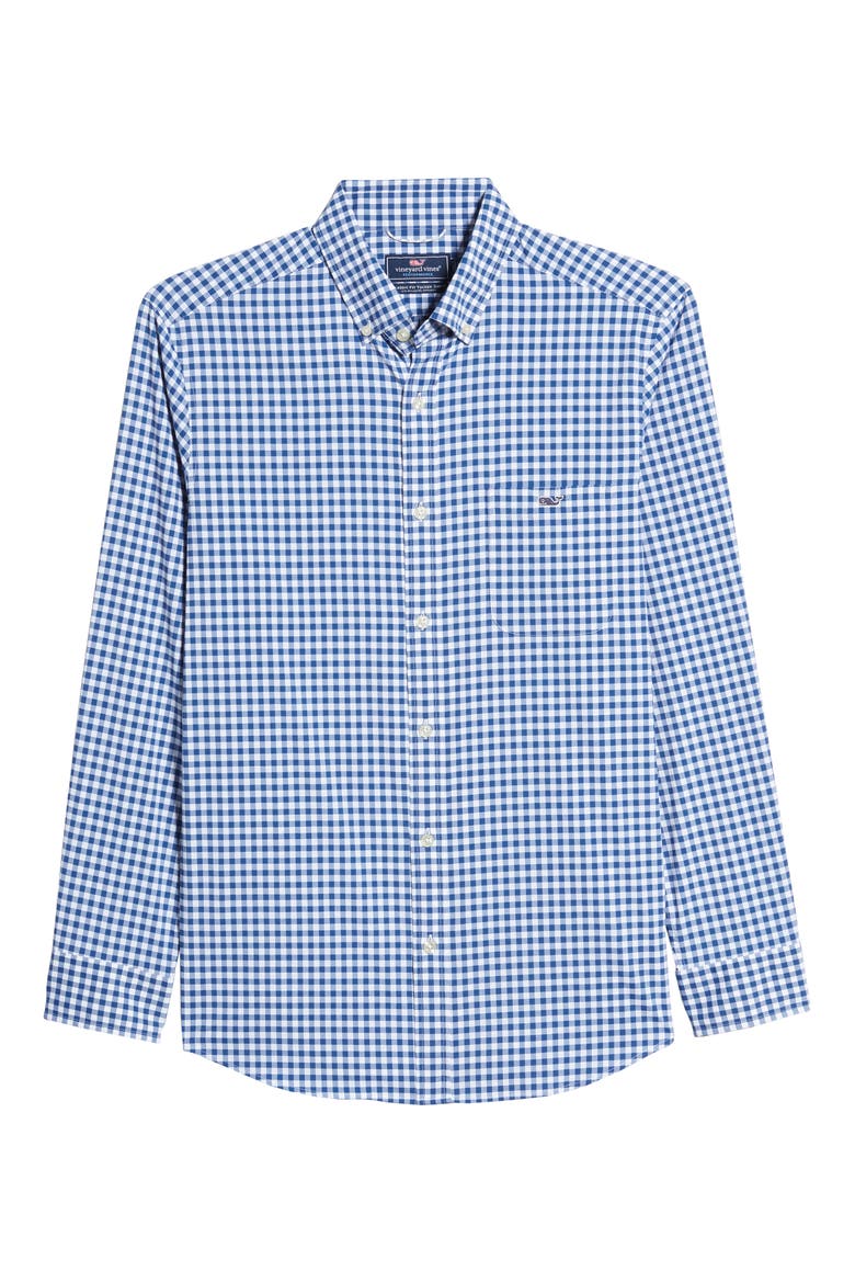 Tucker Evernia Classic Fit Check Button-Down Performance Shirt, Alternate, color, BLUE BAY