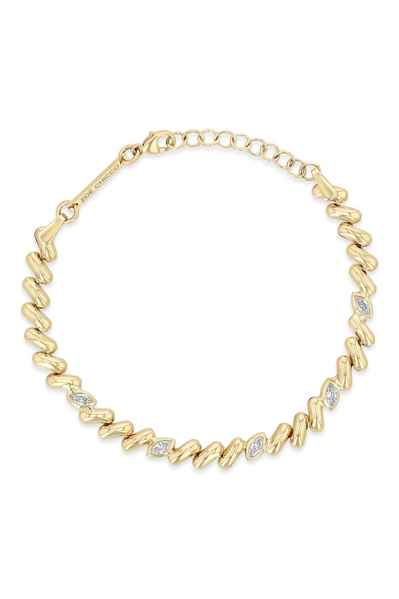 Diamond San Marco Chain Bracelet, Main, color, 14K YELLOW GOLD