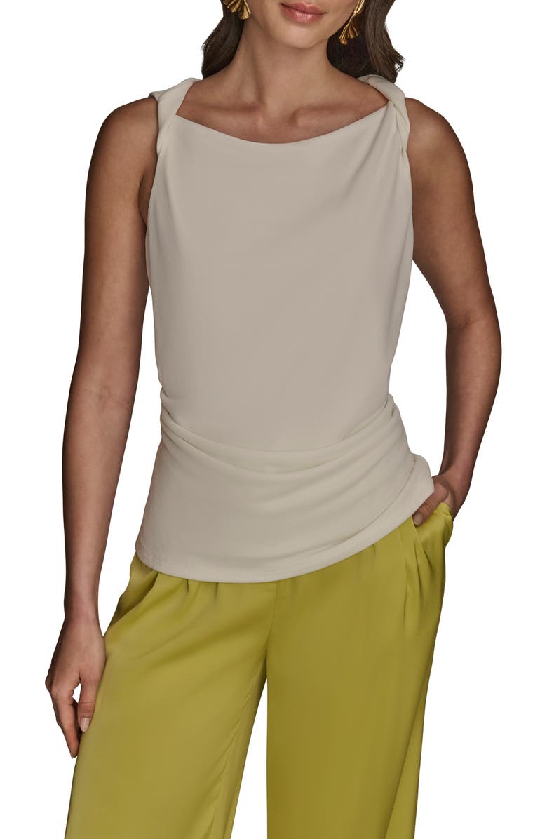 Donna Karan New York Twist Strap Ruched Tank, Main, color, 