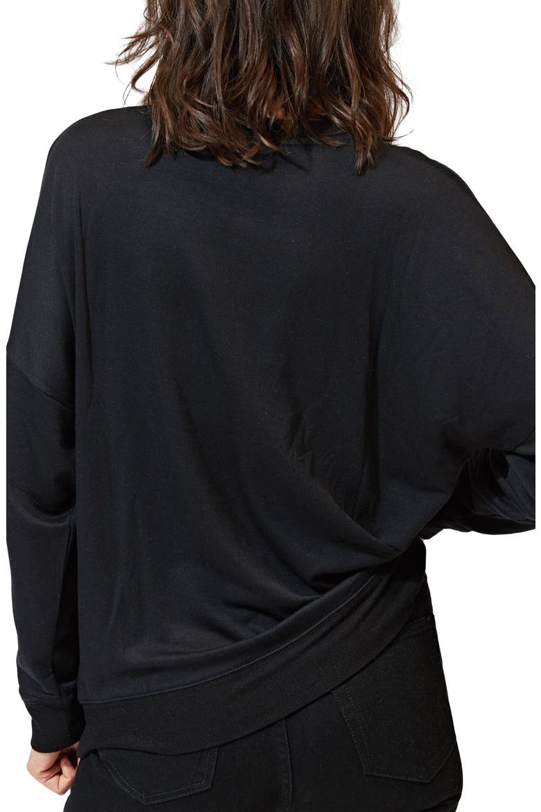 Cathy Boyfriend Feather Fleece Sweatshirt, Alternate, color, BLACK
