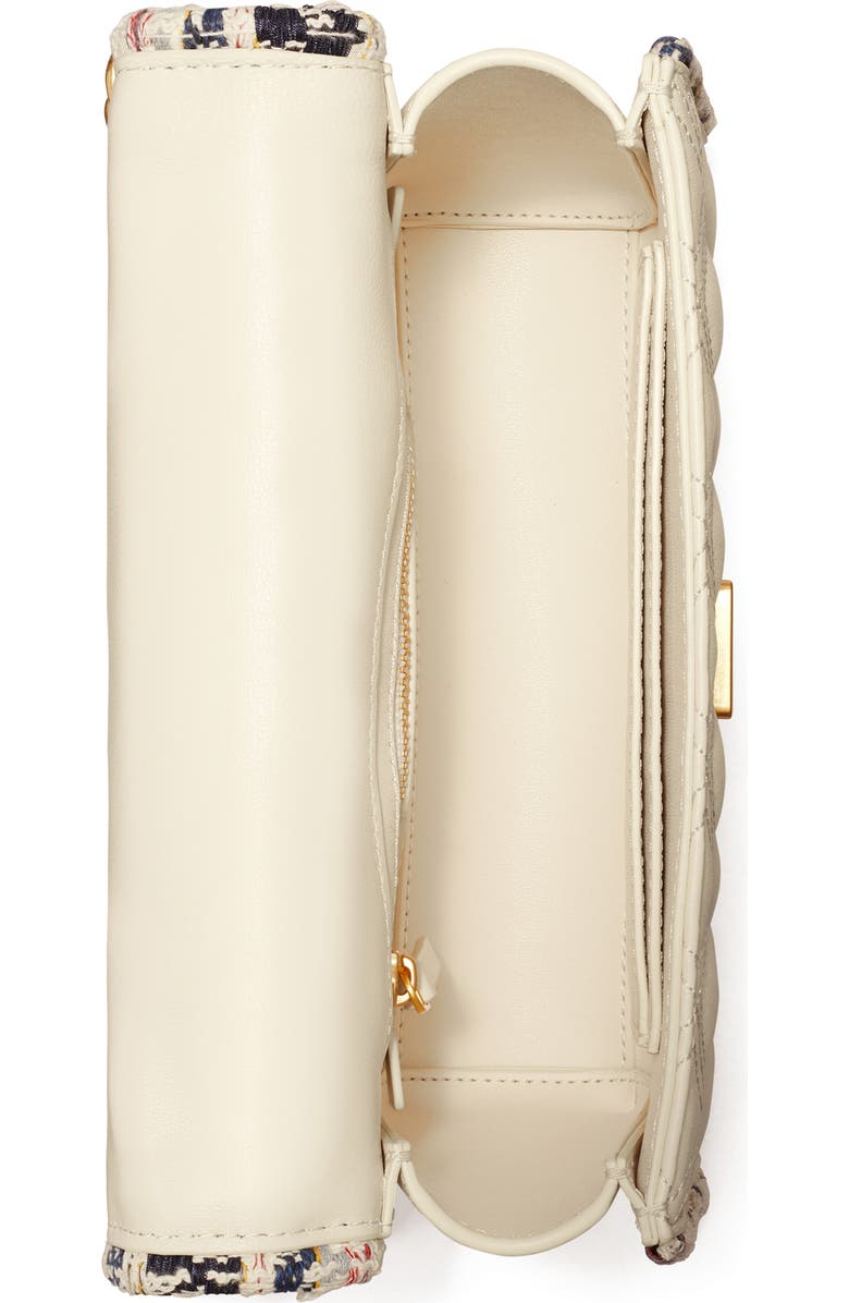 Tory Burch Small Fleming Convertible Leather & Tweed Shoulder Bag, Alternate, color,