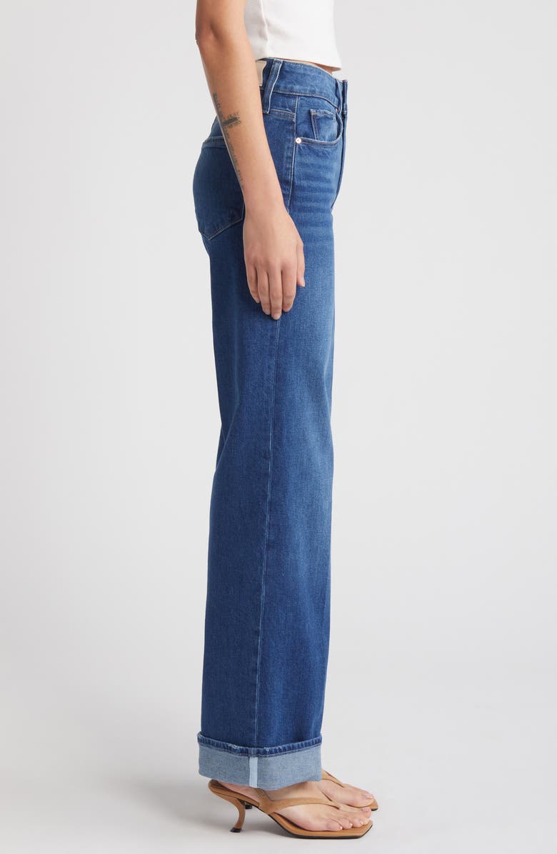 PAIGE Sasha Stretch Denim Cuff Wide Leg Jeans, Alternate, color, Nadira