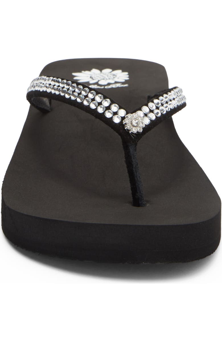 Yellow Box Premium Jello Flip Flop Jewelled Sandal, Alternate, color, Black