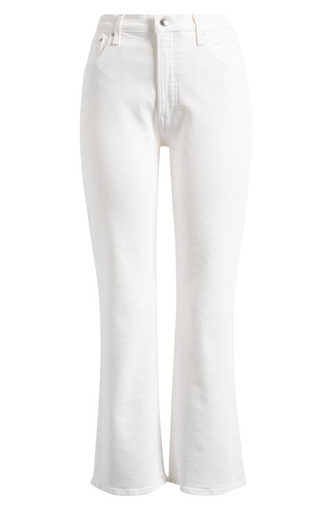 Stretch Flare Crop Jeans (Tile White)