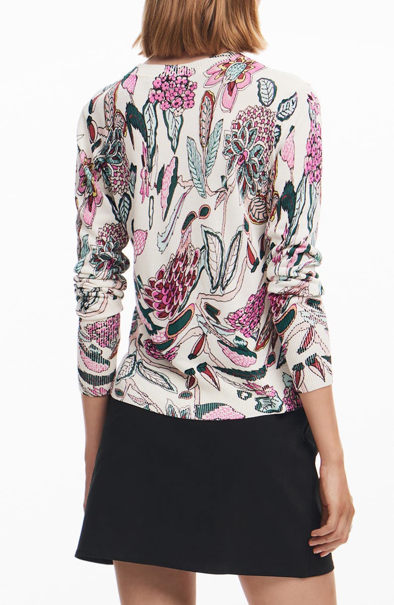 Desigual Manchester Floral Print Crewneck Sweater, Alternate, color, 