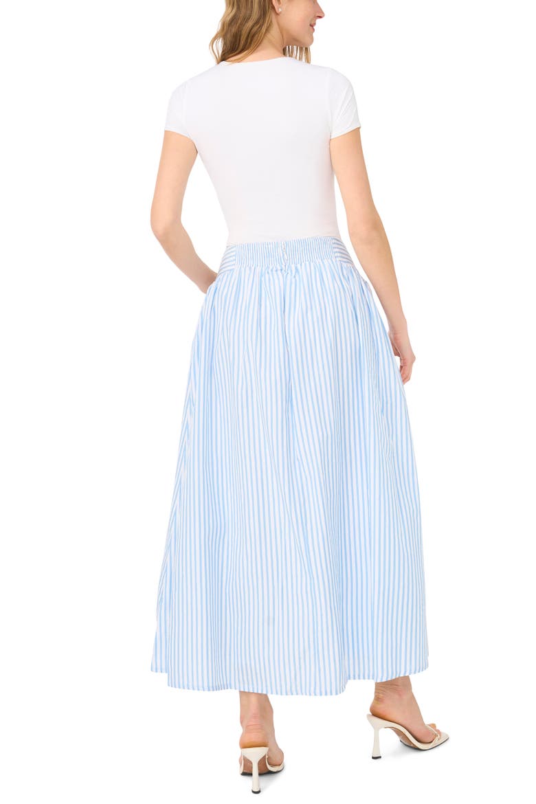 Stripe High Waist A-Line Skirt, Alternate, color, DENIM MULTI