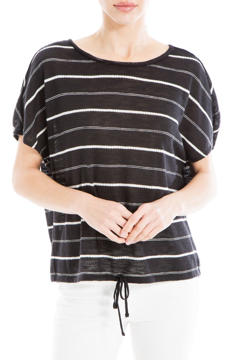 MAX STUDIO Stripe Drawstring T-Shirt, Main, color, 