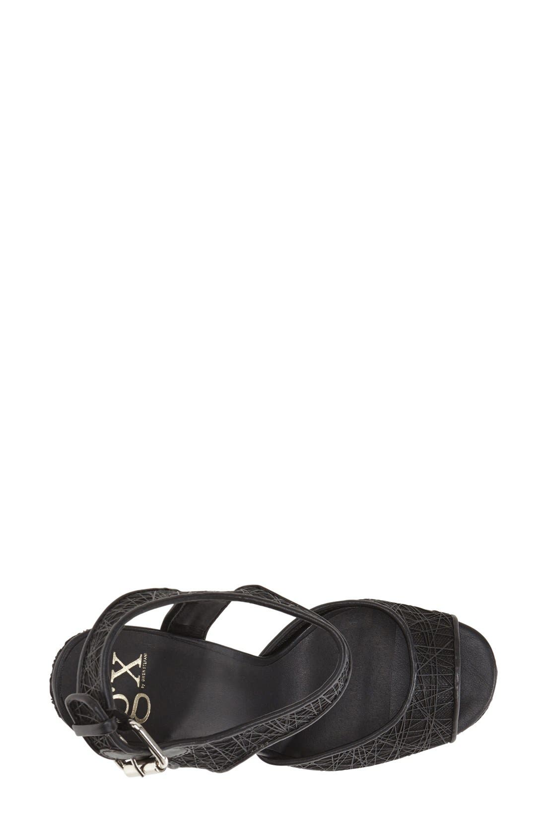 'Overt' Platform Sandal, Alternate, color, BLACK/ BLACK