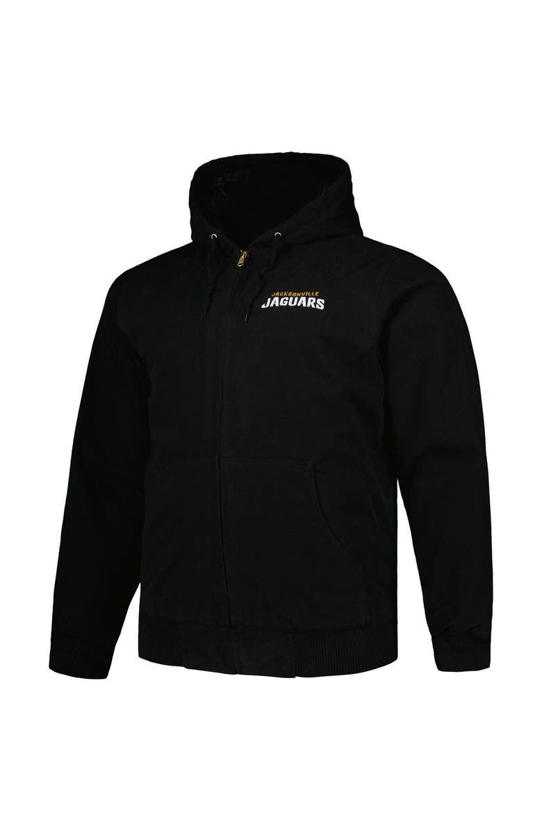 DUNBROOKE Men's Dunbrooke Black Jacksonville Jaguars Big & Tall Dakota Canvas Hoodie Full-Zip Jacket, Alternate, color, Black