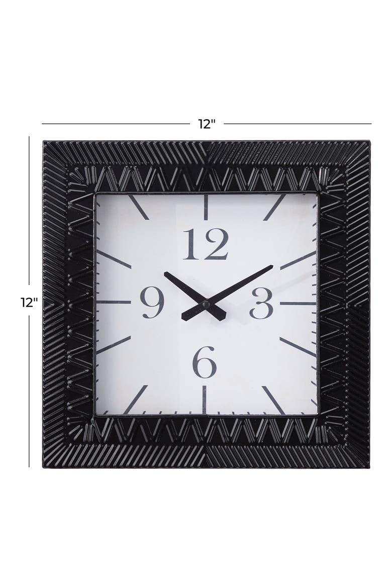 Black Metal Modern Wall Clock, Alternate, color, BLACK