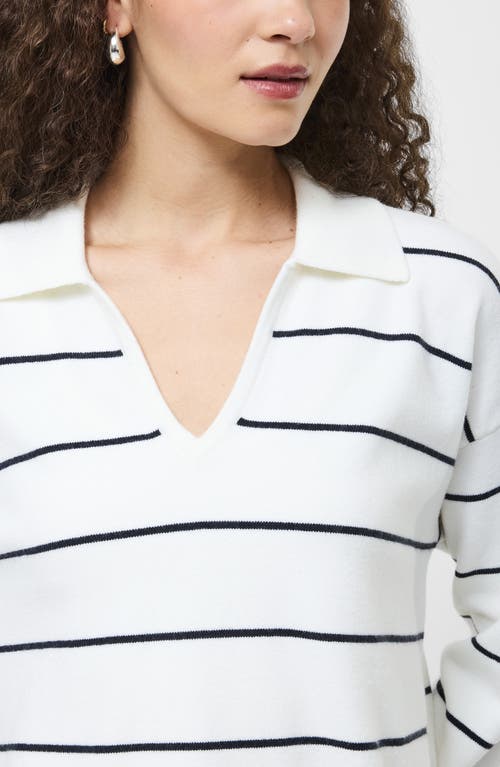 French Connection Sloane Stripe Pullover In White