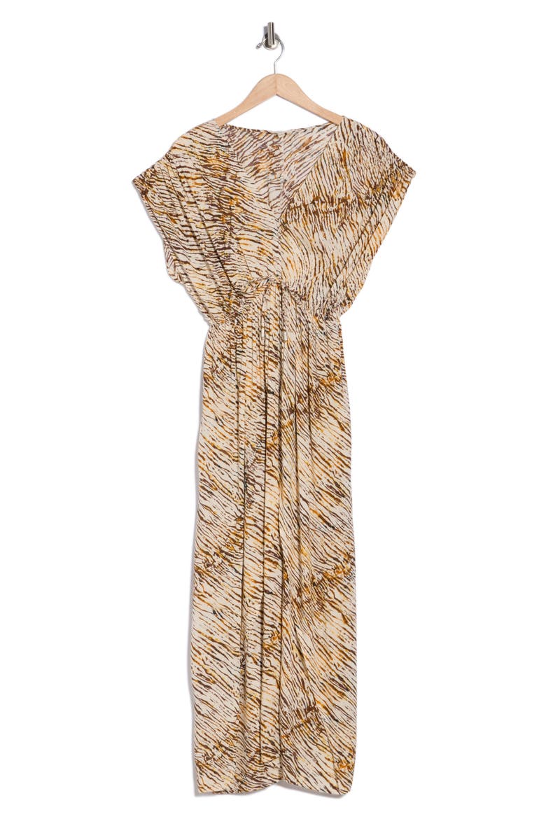 Deep V-Neck Maxi Cover-Up Dress, Alternate, color, NEUTRAL SAHARA