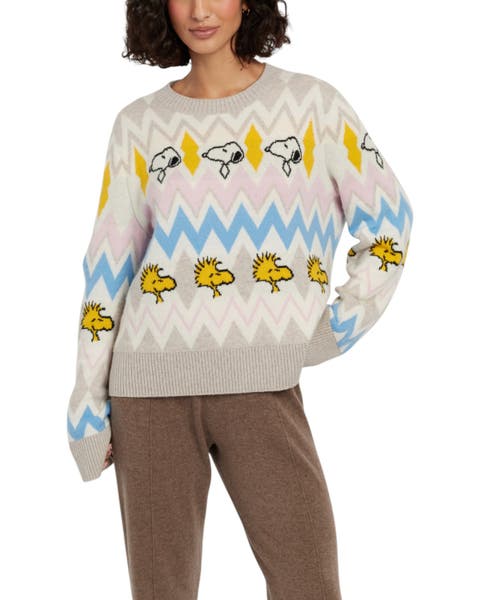 Wool-cashmere Snoopy Fairisle Sweater