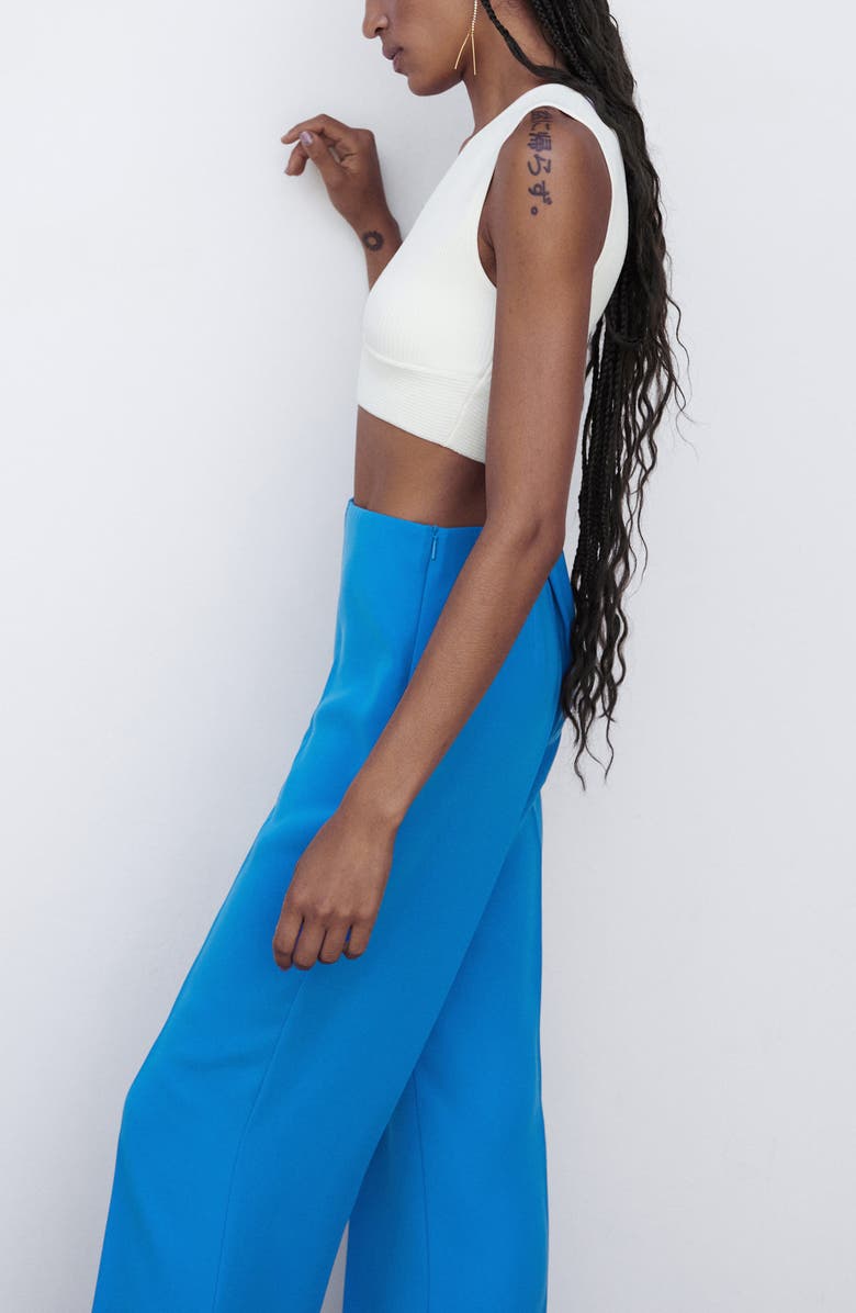 MANGO High Waist Wide Leg Suit Pants, Alternate, color, 