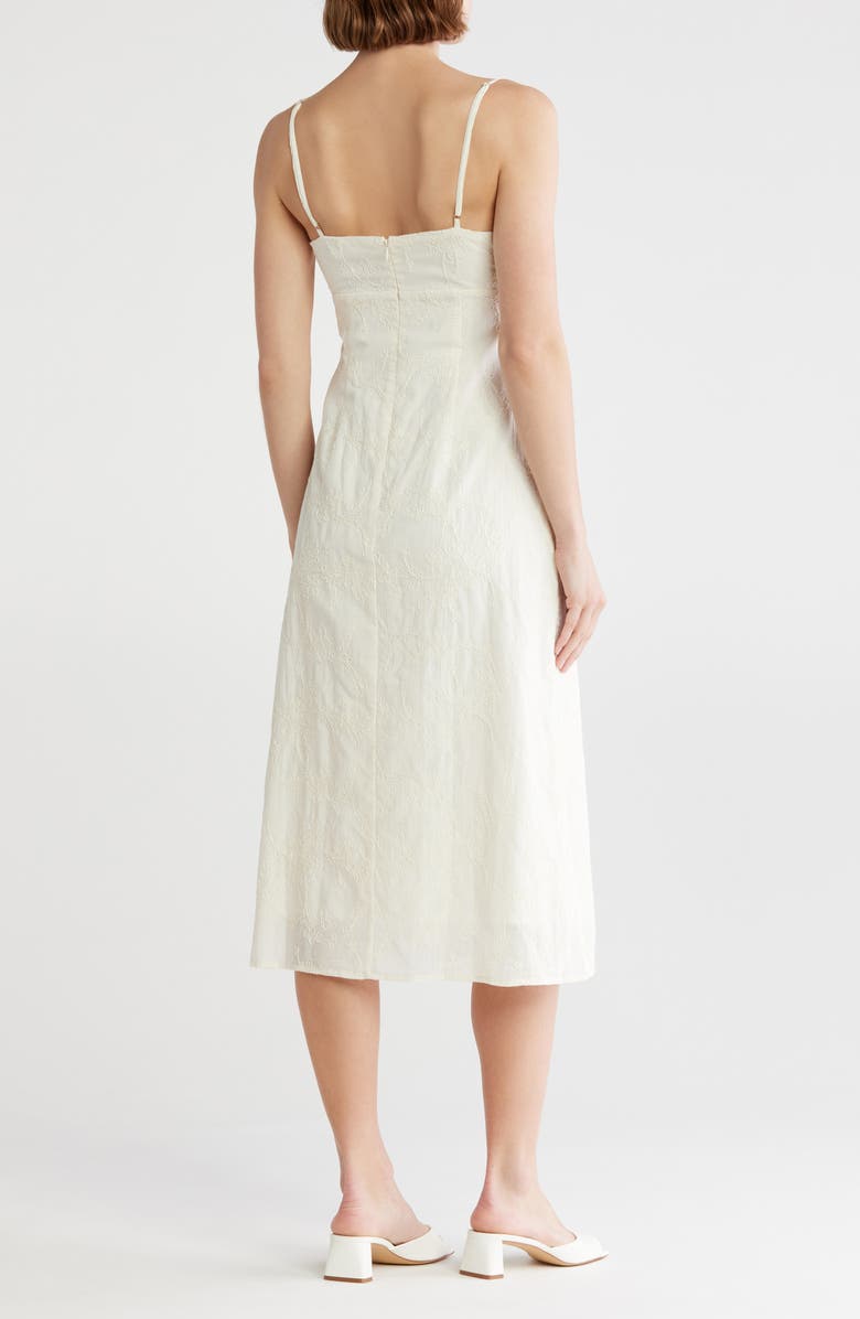 Lush Embroidered A-Line Midi Dress, Alternate, color, Cream