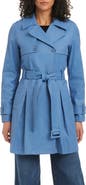Kate Spade New York belted double breasted pleated trench coat