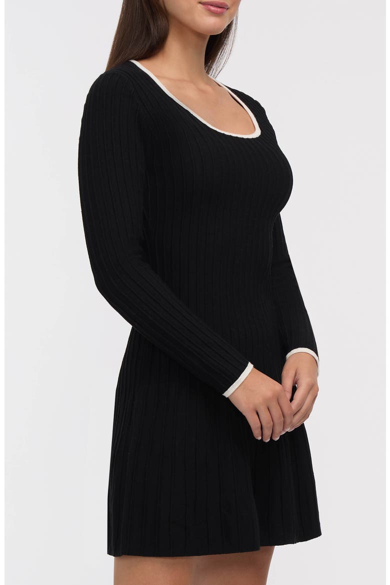Square Neck Sweater Dress, Alternate, color, BLACK