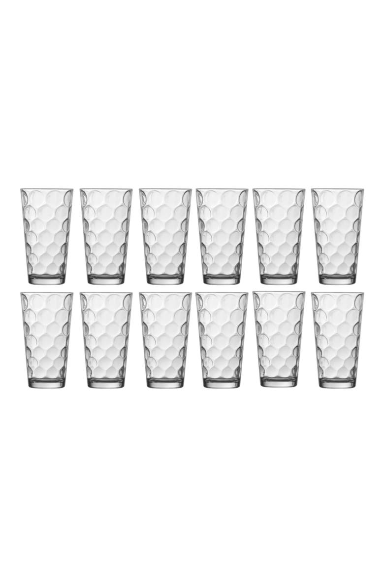 Ornamento Mosaico Set of 12 Mixing Glasses, Main, color, CLEAR