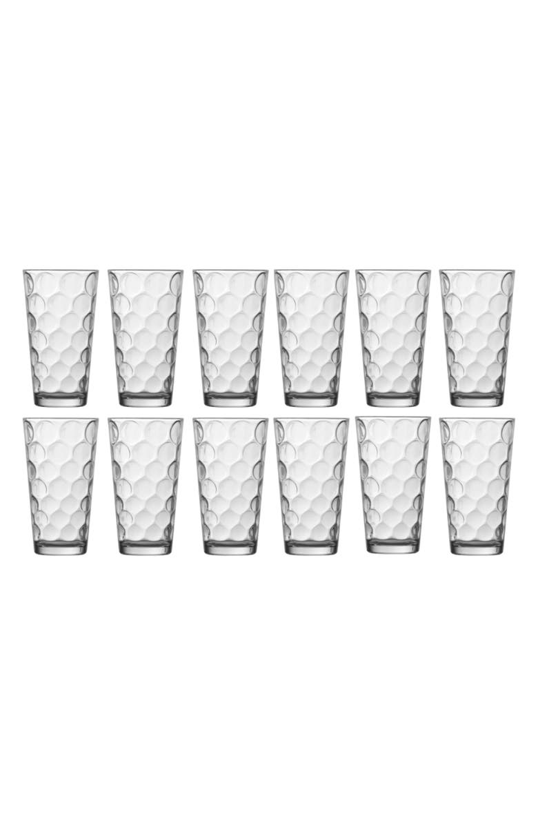 Fortessa Ornamento Mosaico Set of 12 Mixing Glasses, Main, color, Clear