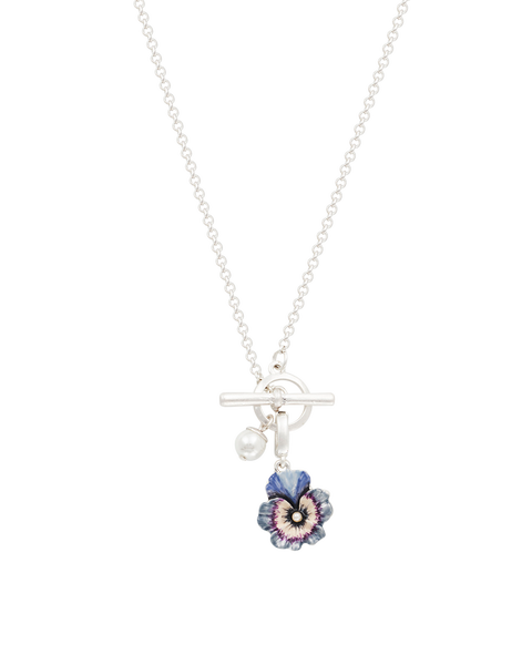 Pansy & Pearl Toggle Necklace