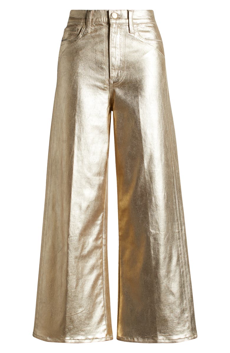 Joe's Mia Metallic High Waist Wide Leg Pants, Alternate, color, Gold Foil
