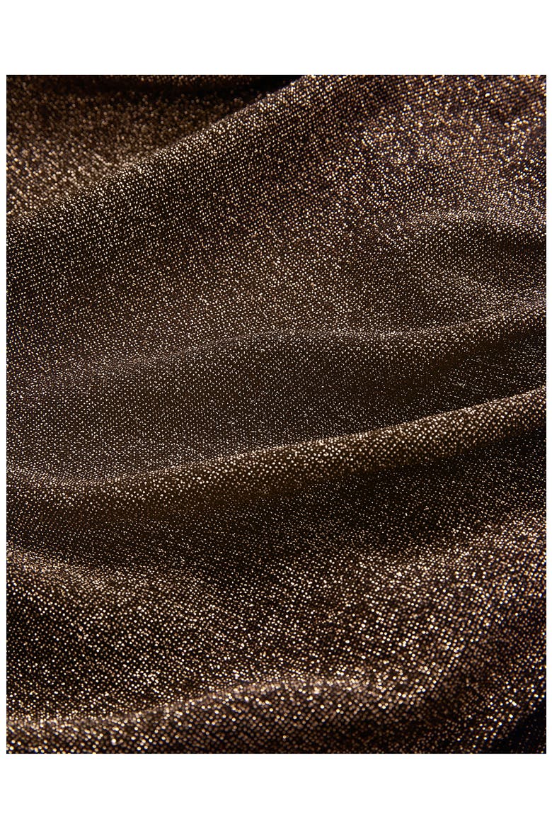 Mylie Metallic Shimmer Funnel Neck Tank, Alternate, color, GOLD